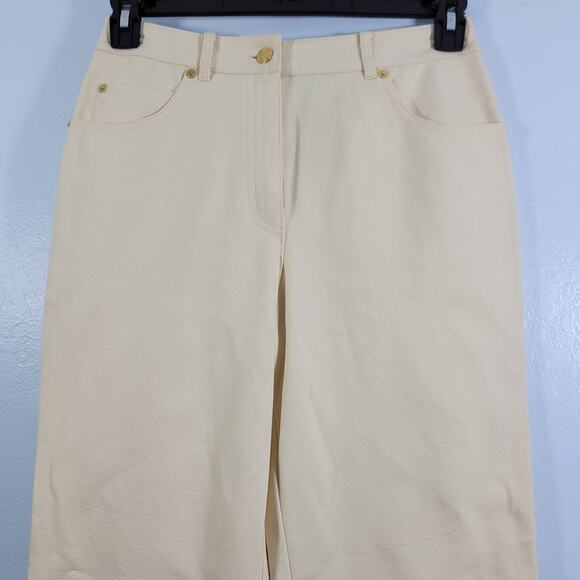 St John Sport Women's High Waisted Yellow Jeans Size 4 62322-0280 - Picture 2 of 6